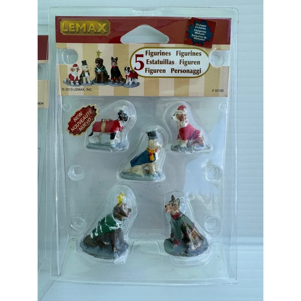 Lemax Village Collection Lot Woody Station Wagon Dog Walker Figurine Set New